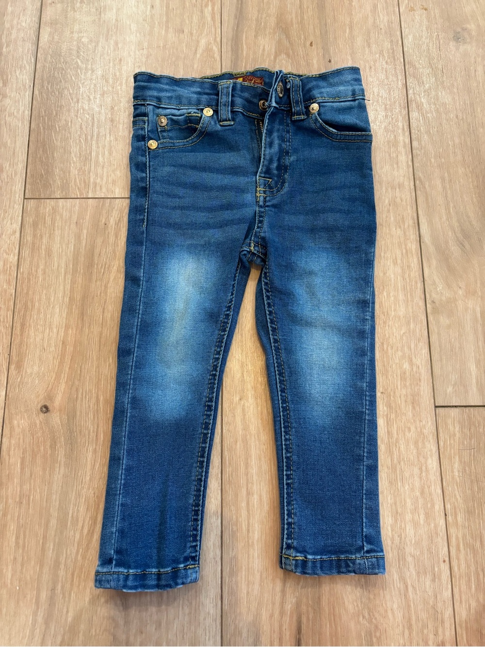 7 For All Mankind Kids Blue Faded Stretch Denim Jeans